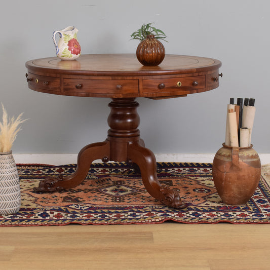 Mahogany-Veneer Drum Table