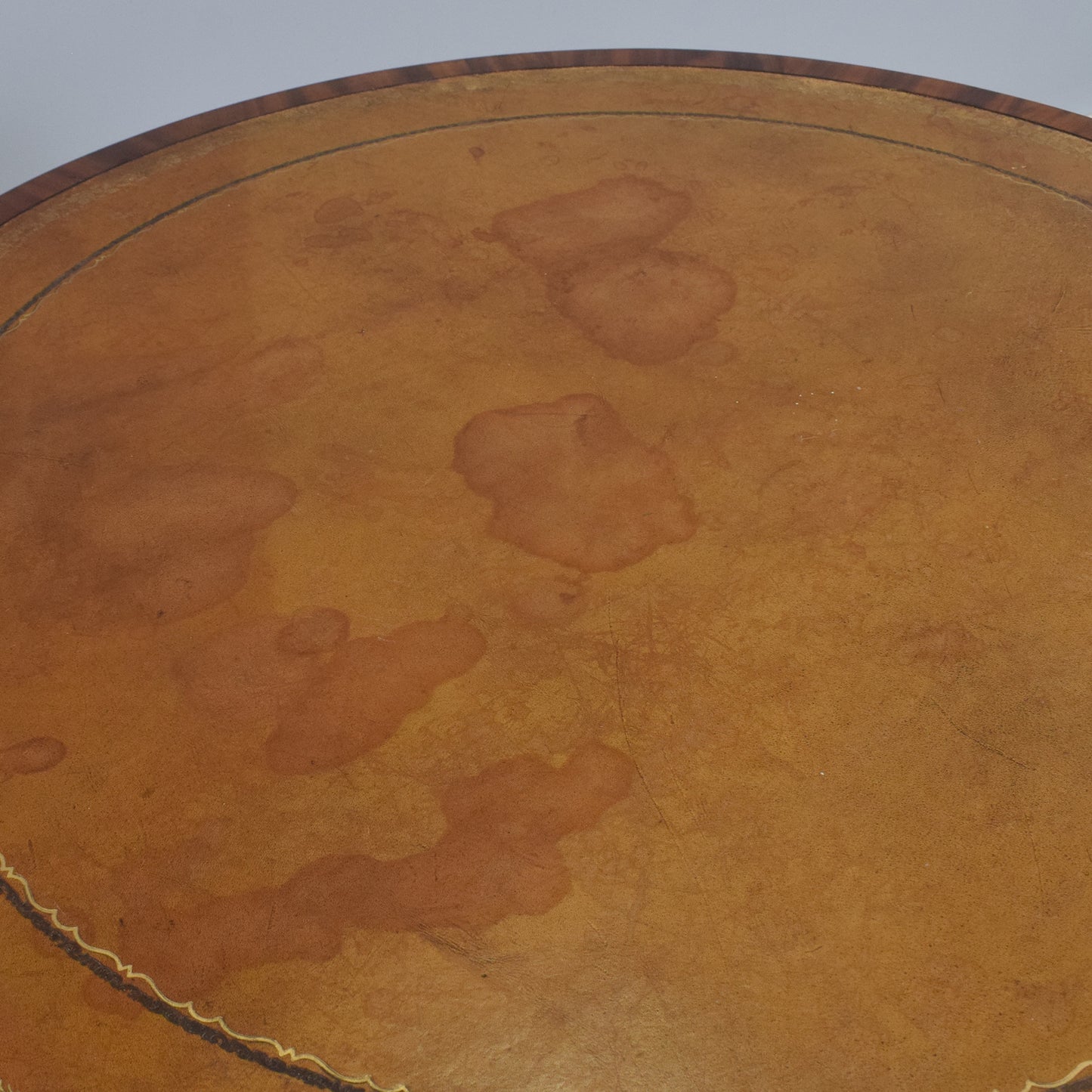 Mahogany-Veneer Drum Table