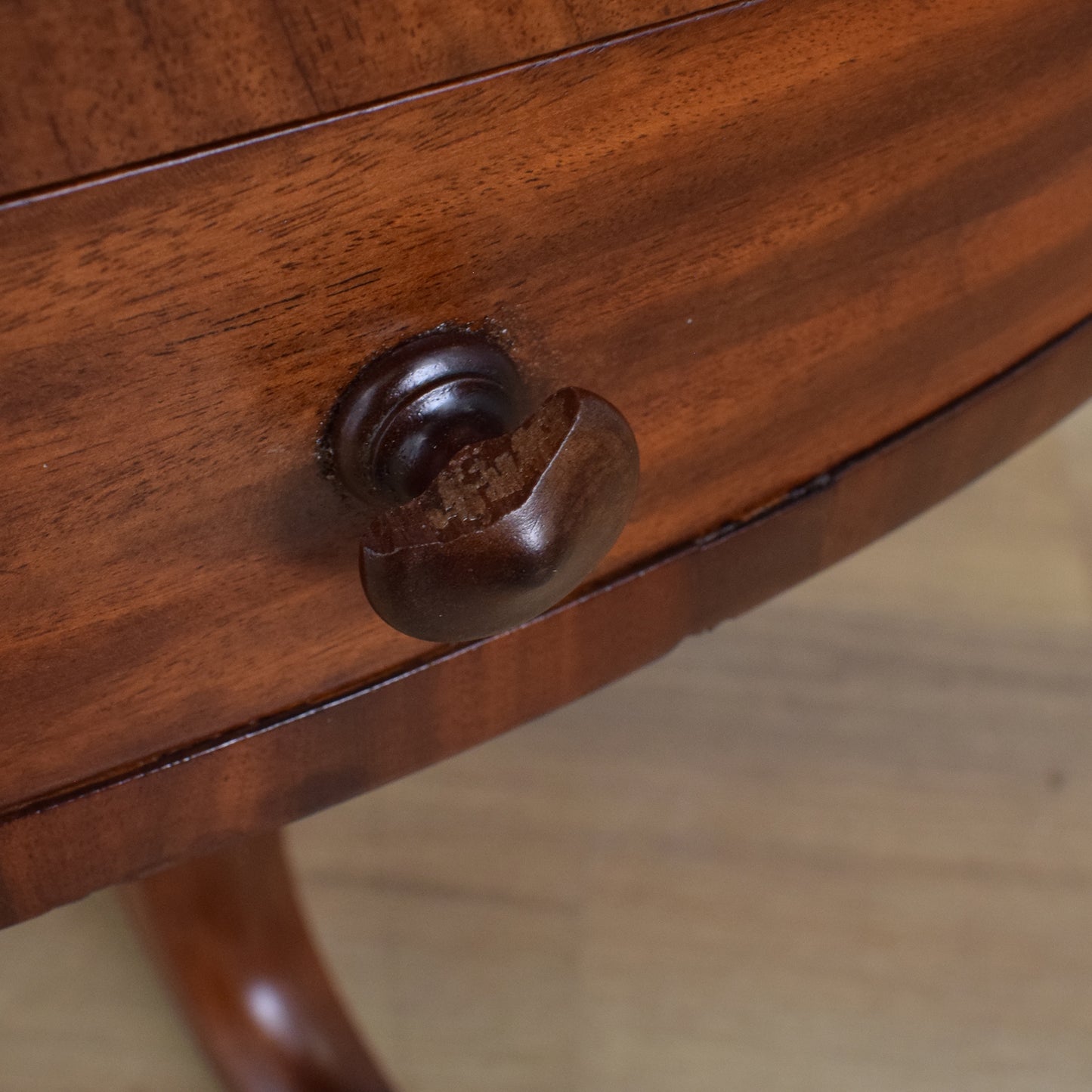 Mahogany-Veneer Drum Table
