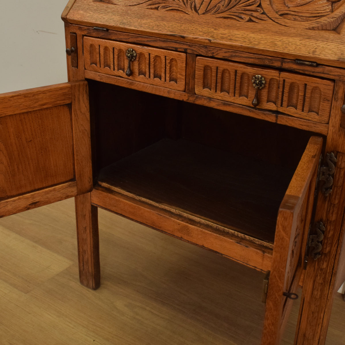Small Carved Bureau Bookcase