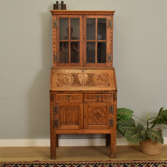 Small Carved Bureau Bookcase