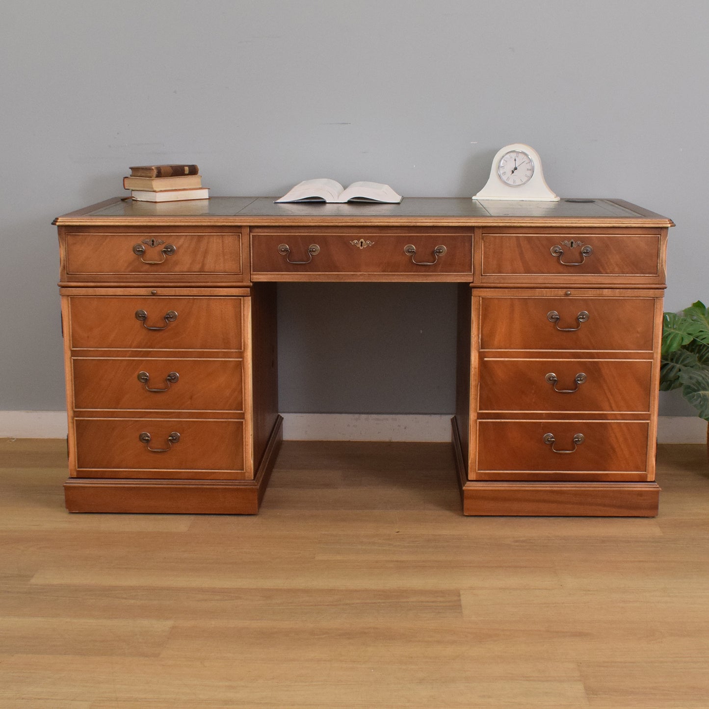 Mahogany Pedestal Writing Desk