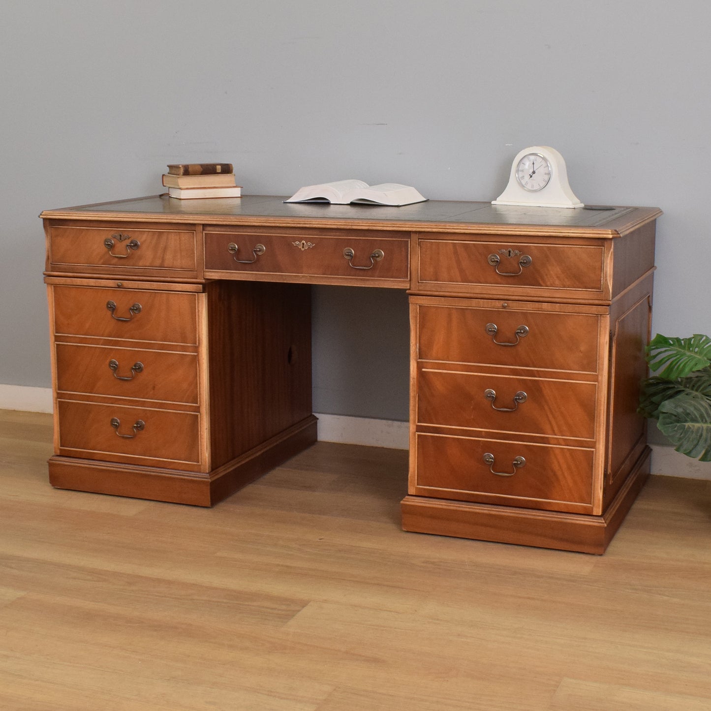Mahogany Pedestal Writing Desk