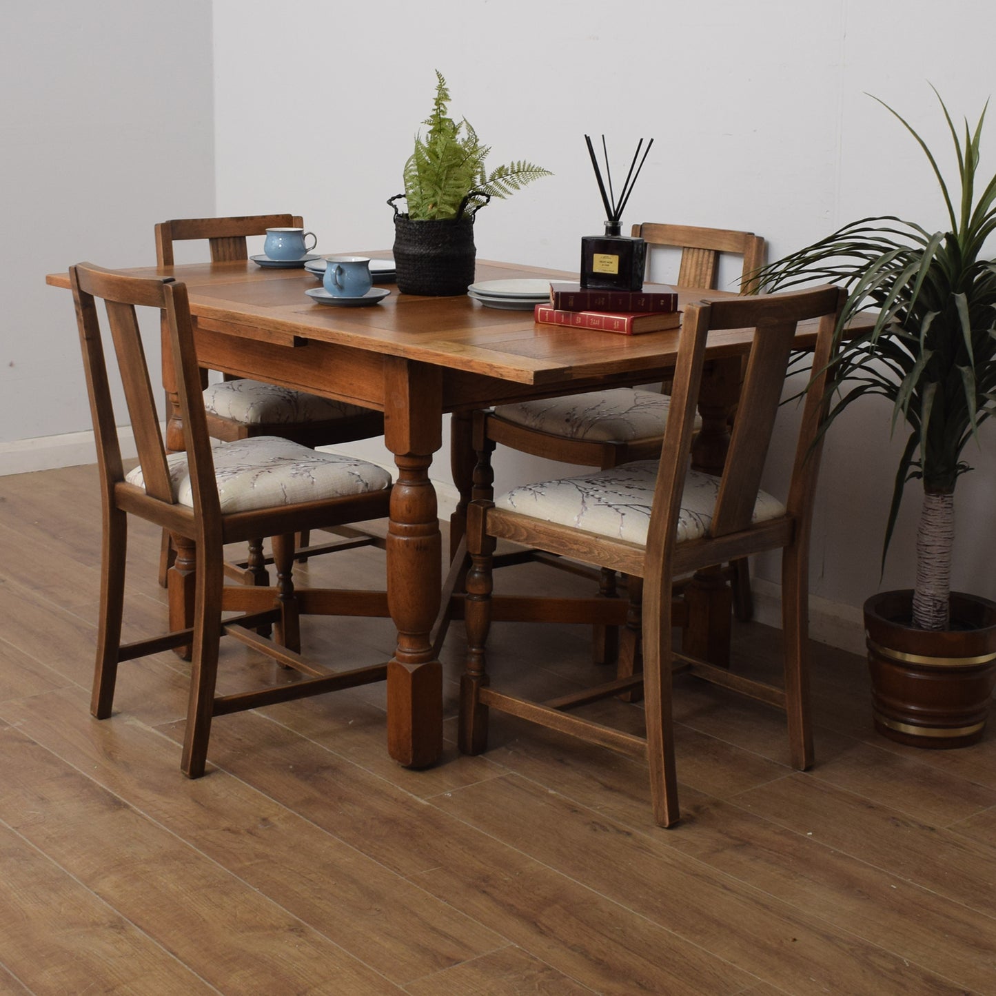Draw-Leaf Table and Four Chairs