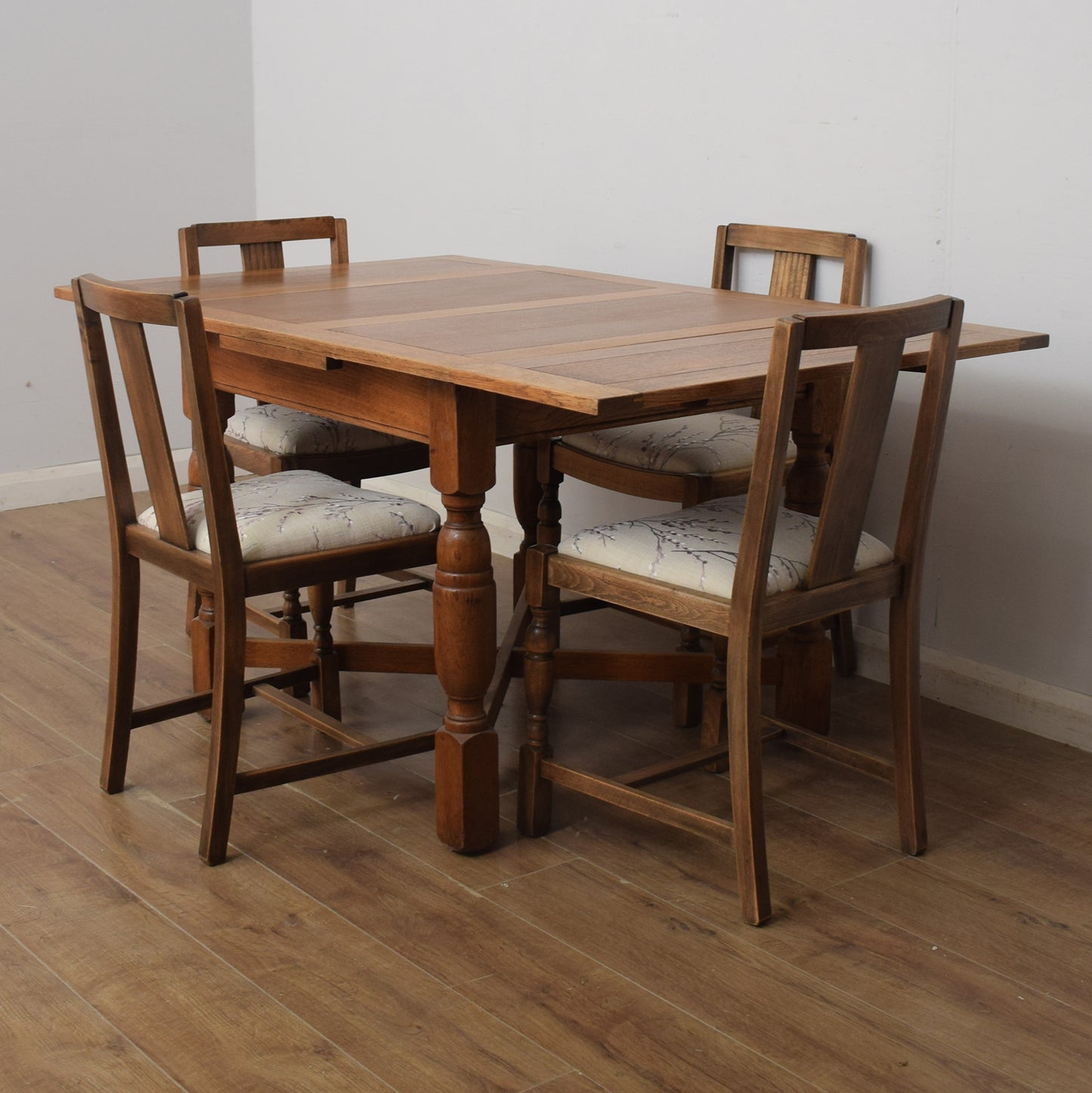 Draw-Leaf Table and Four Chairs