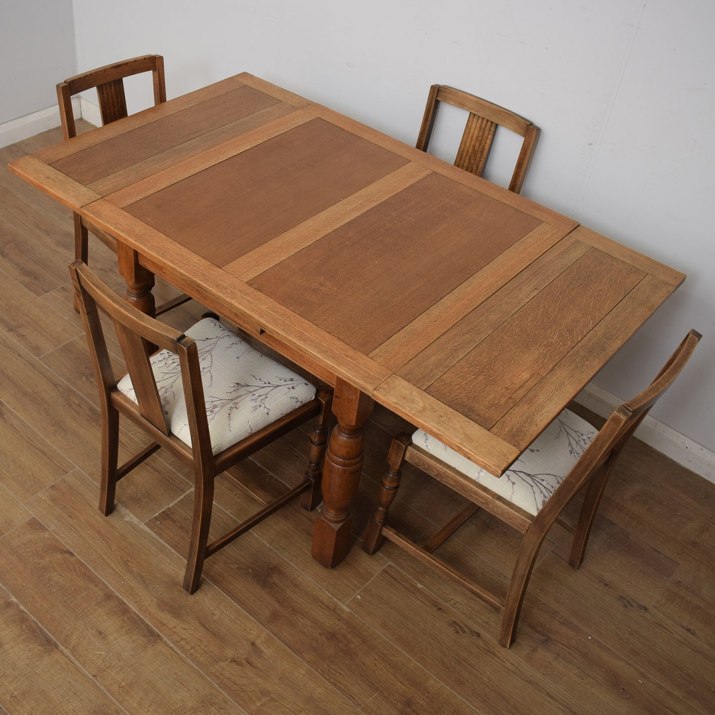 Draw-Leaf Table and Four Chairs