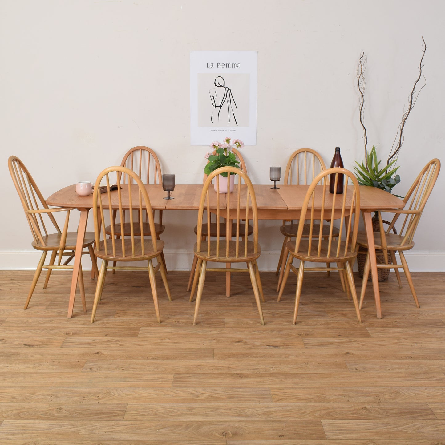 Ercol Table And Eight Chairs