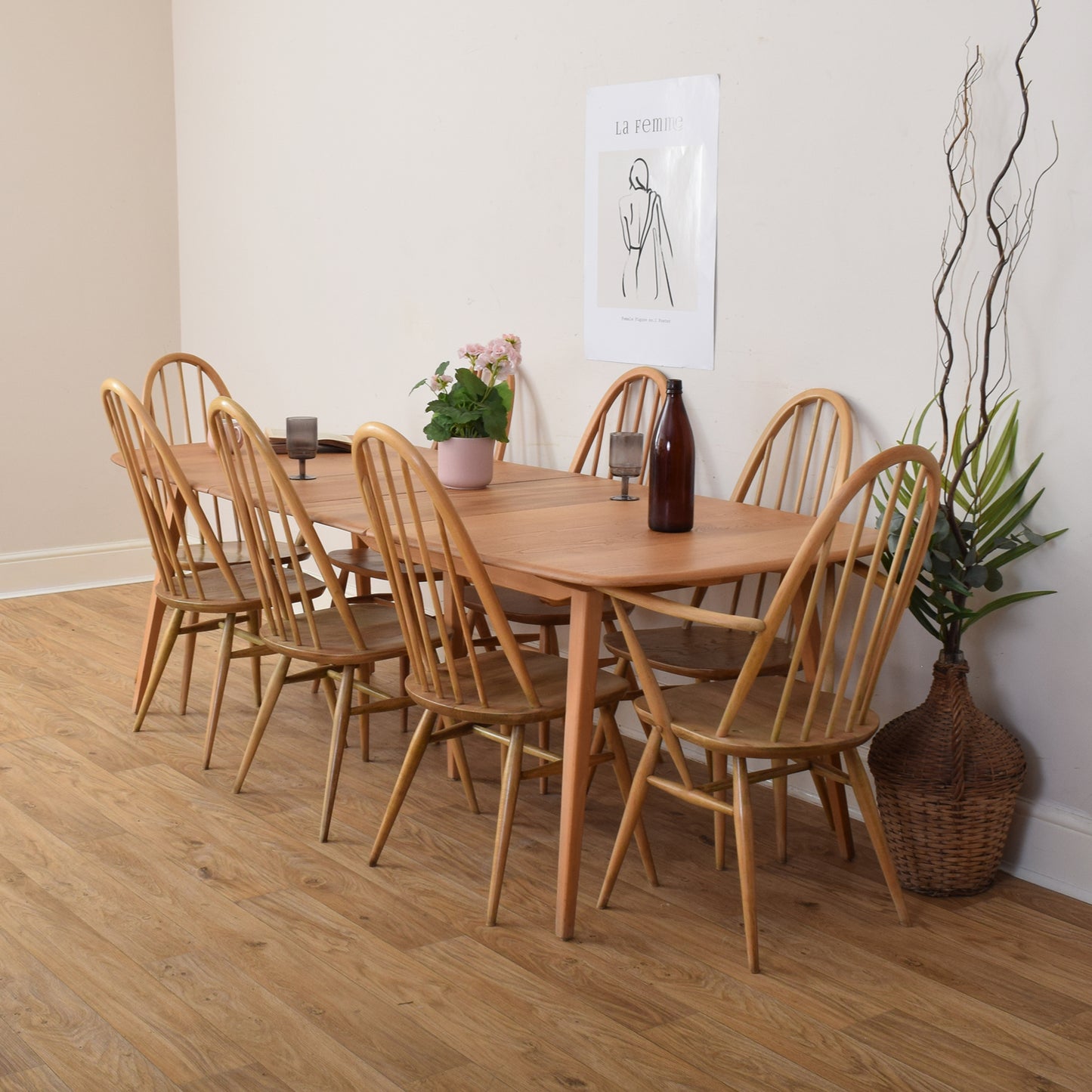 Ercol Table And Eight Chairs