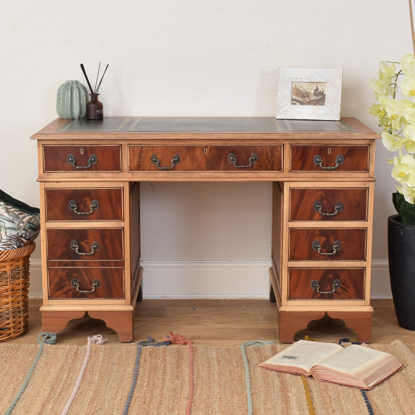 Leather Top Pedestal Desk