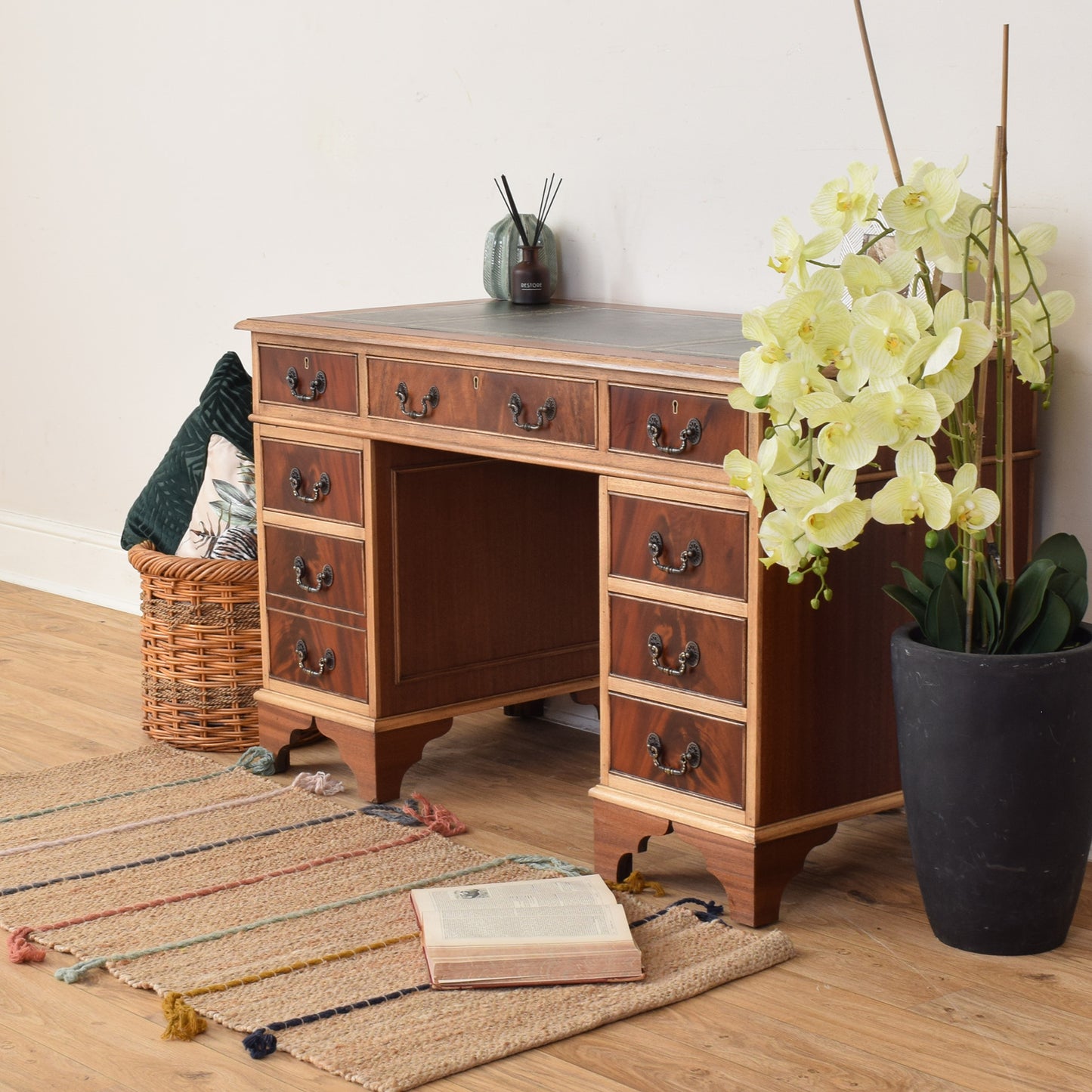 Leather Top Pedestal Desk