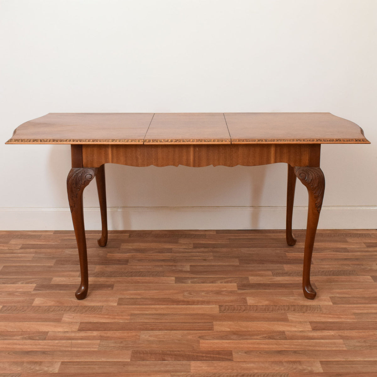 Walnut Drawer Leaf Table and Six Chairs