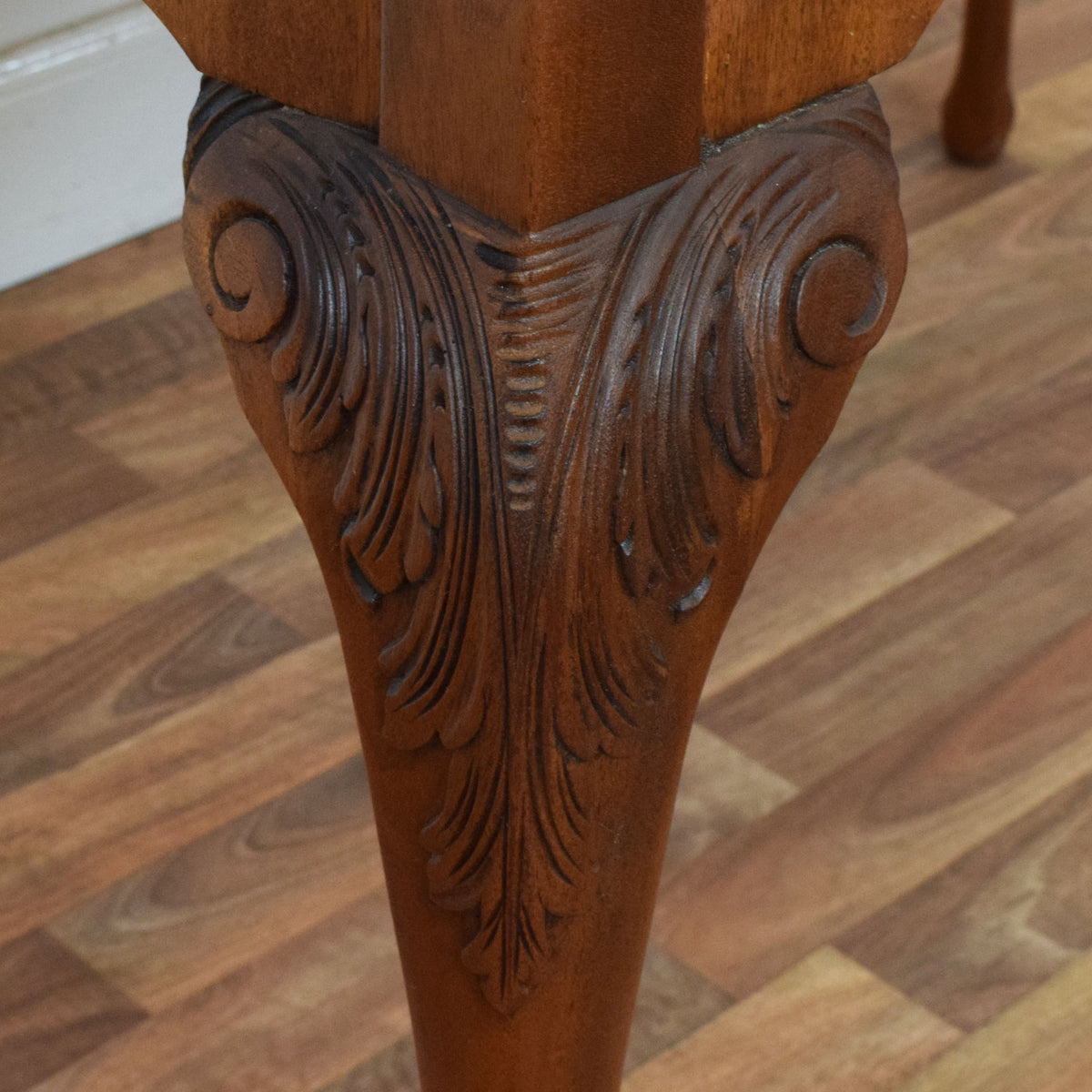 Walnut Drawer Leaf Table and Six Chairs