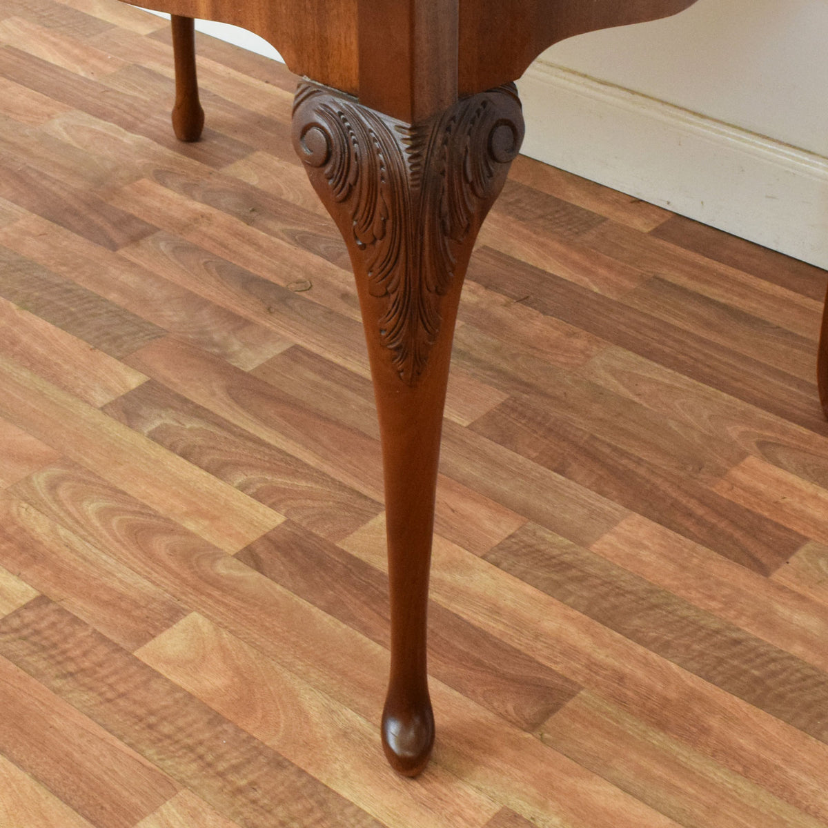 Walnut Drawer Leaf Table and Six Chairs
