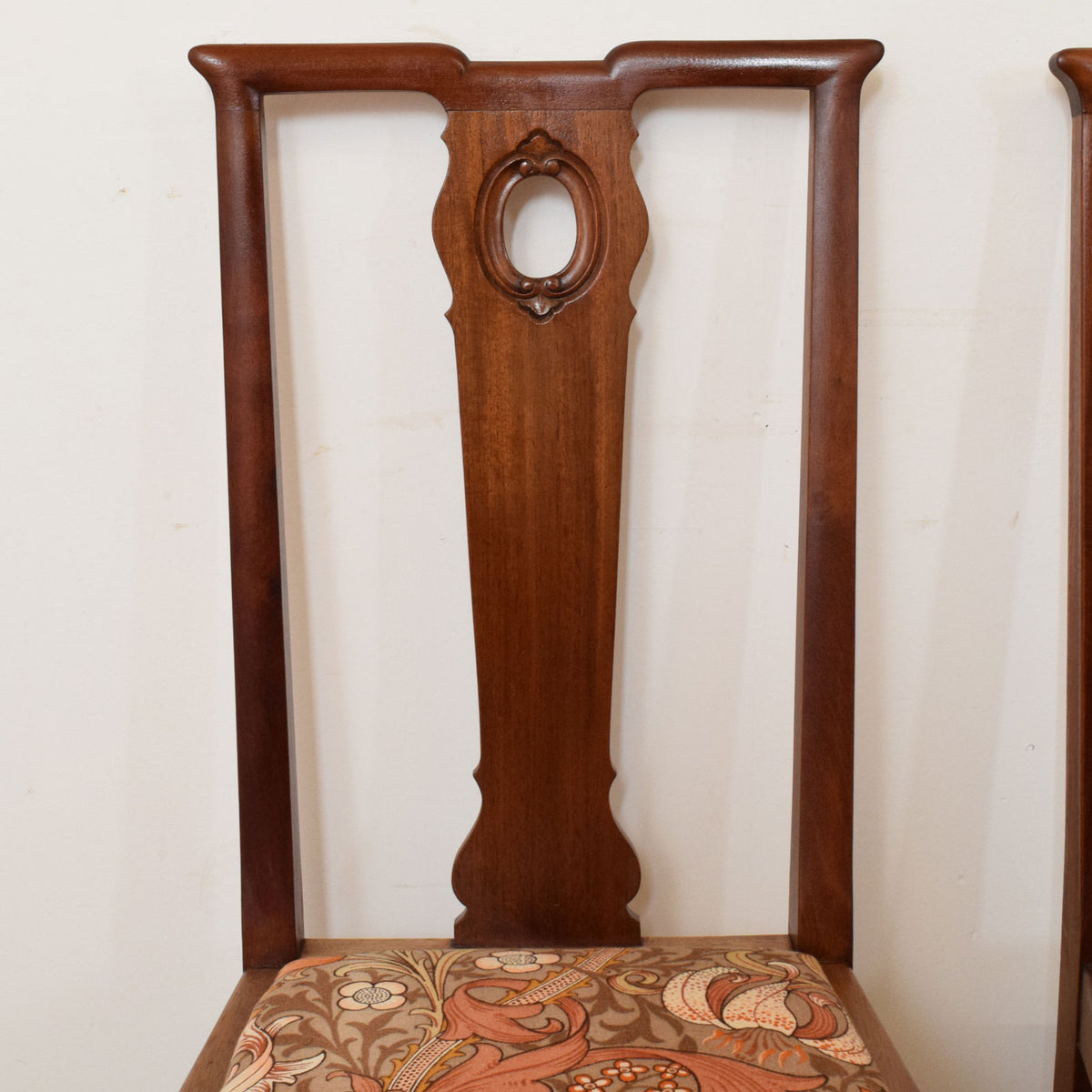 Walnut Drawer Leaf Table and Six Chairs
