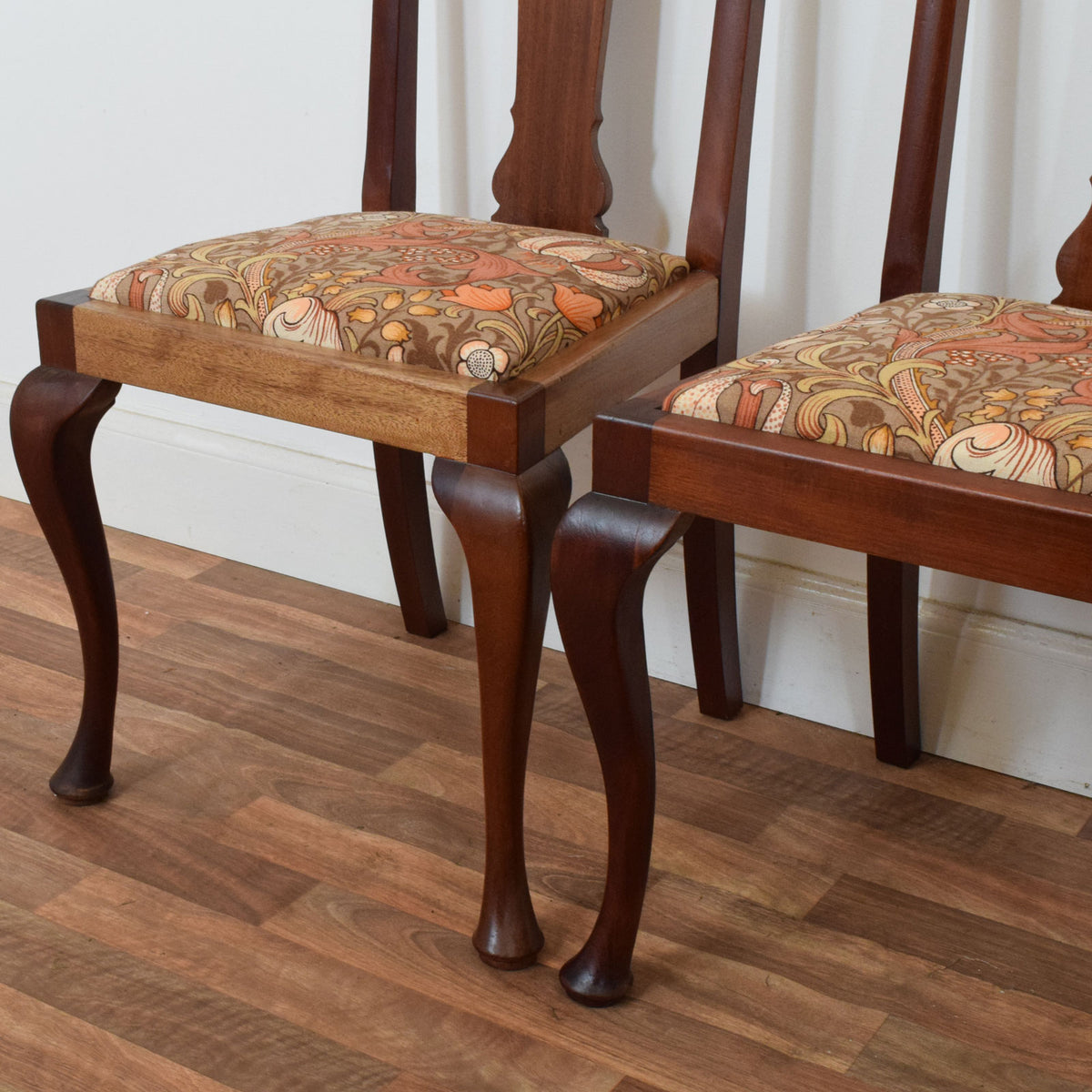 Walnut Drawer Leaf Table and Six Chairs