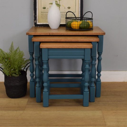 Painted Oak Nest of Tables