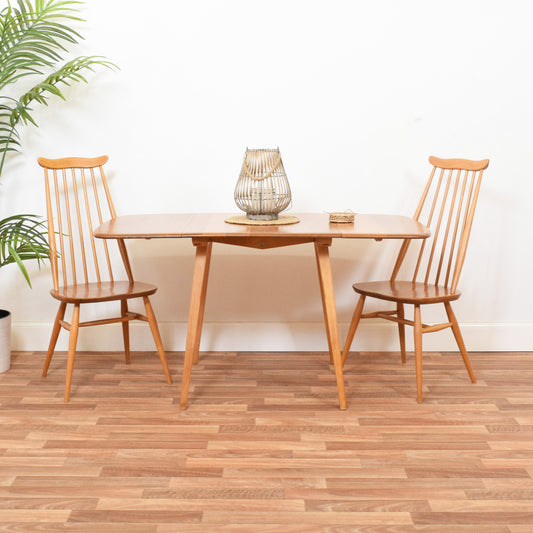 Ercol Drop Leaf Table and Two Chairs