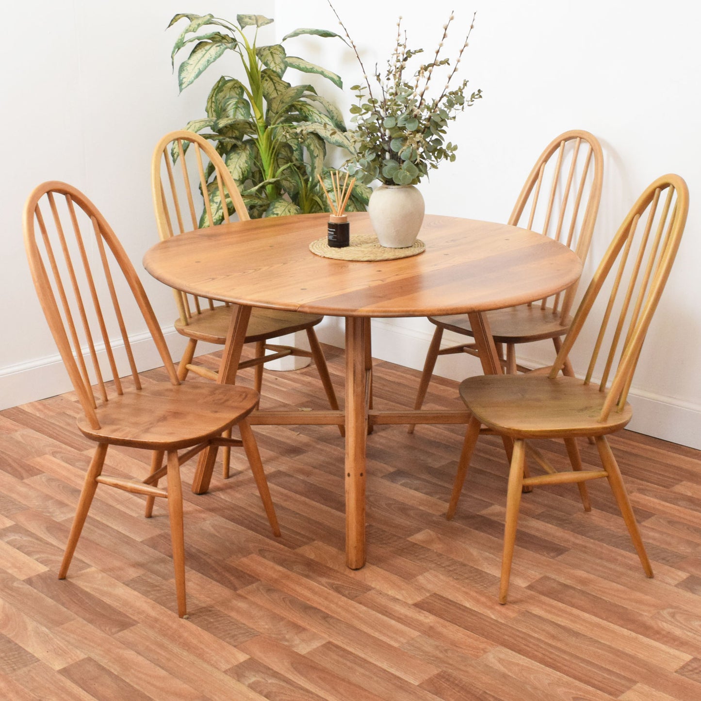 Ercol Drop Leaf Table and Four Chairs