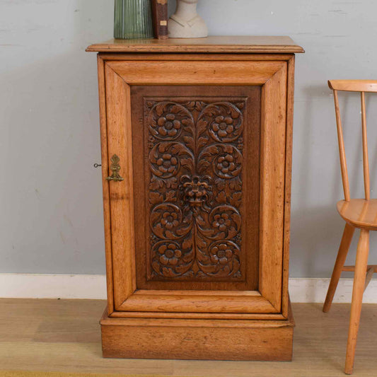 'Green Man' Oak Cabinet