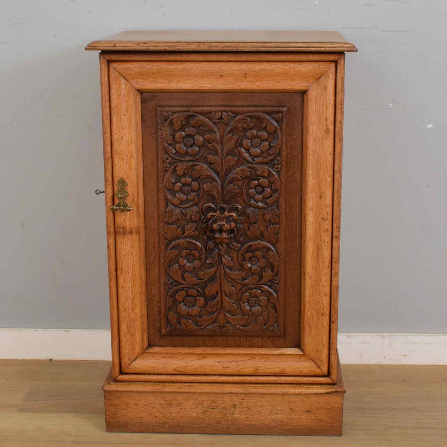 'Green Man' Oak Cabinet