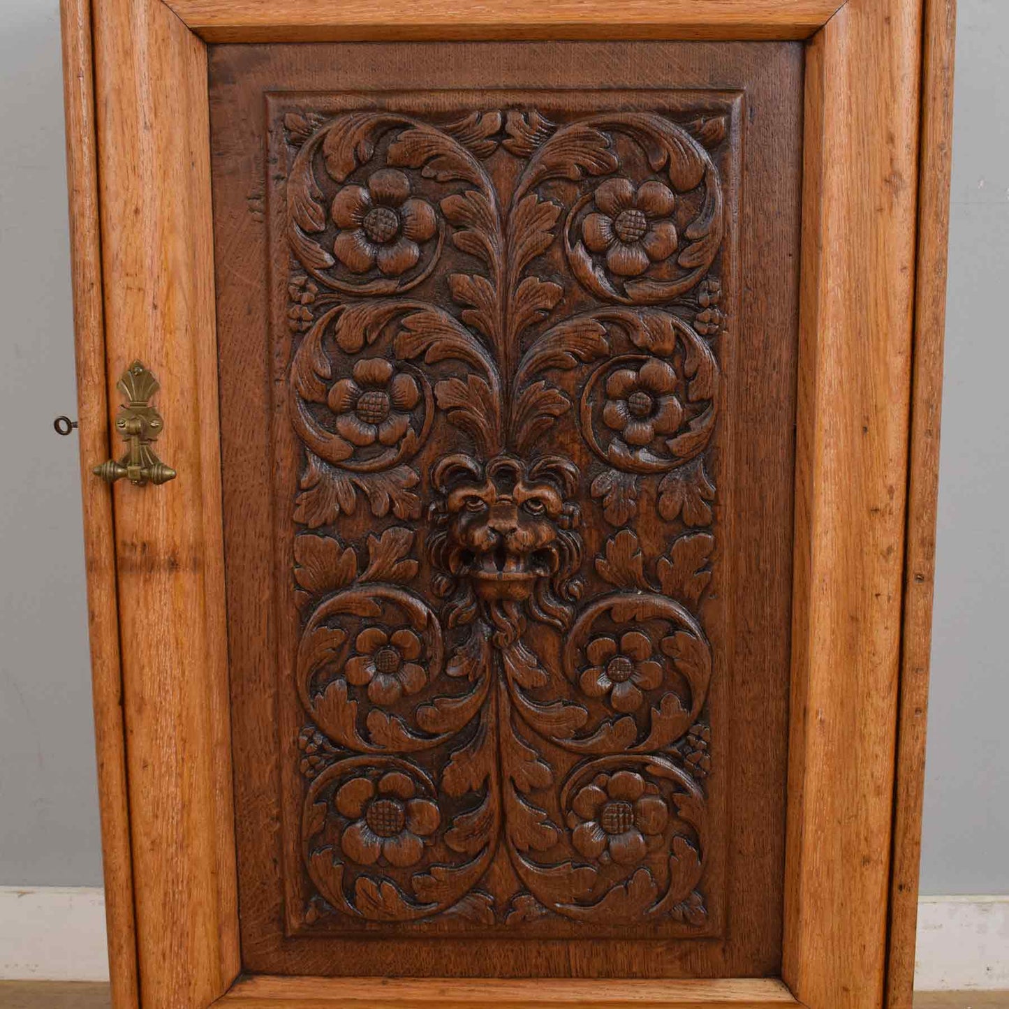 'Green Man' Oak Cabinet
