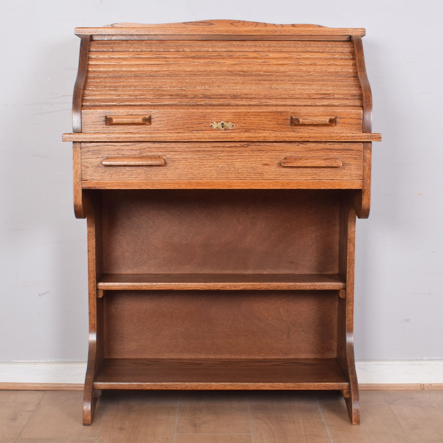 Small Roll-Top Desk with Bookcase