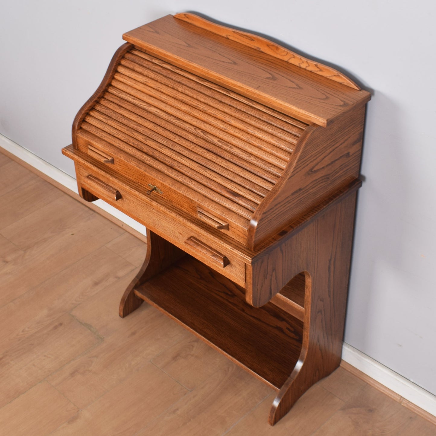 Small Roll-Top Desk with Bookcase