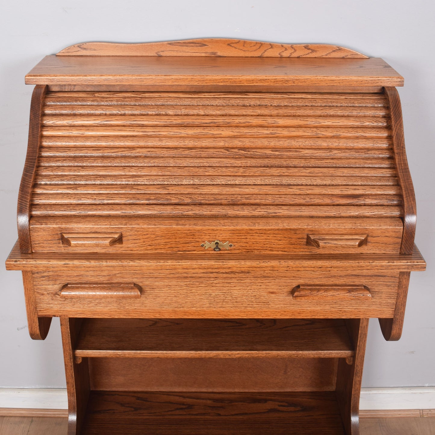 Small Roll-Top Desk with Bookcase