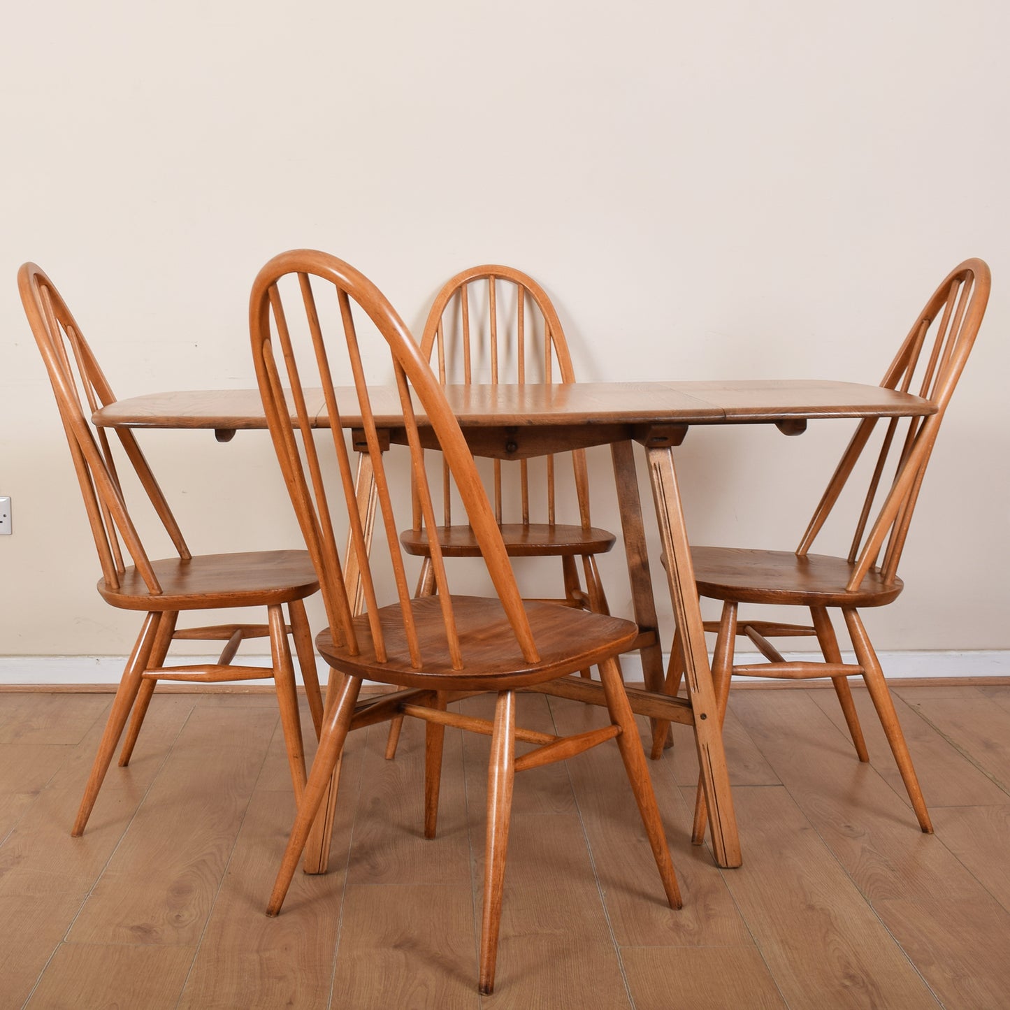 Ercol drop leaf table and four chairs