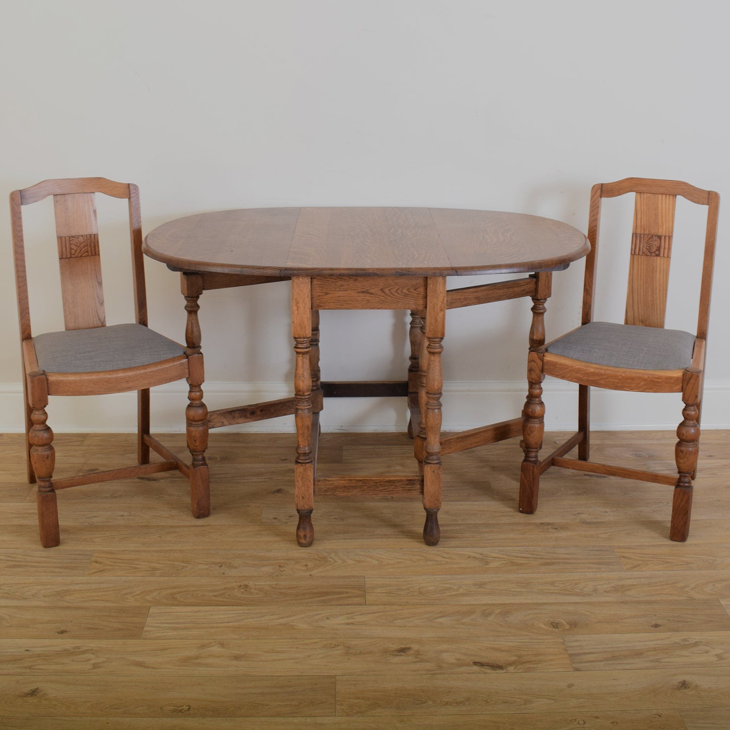 Drop-Leaf Table and Two Chairs