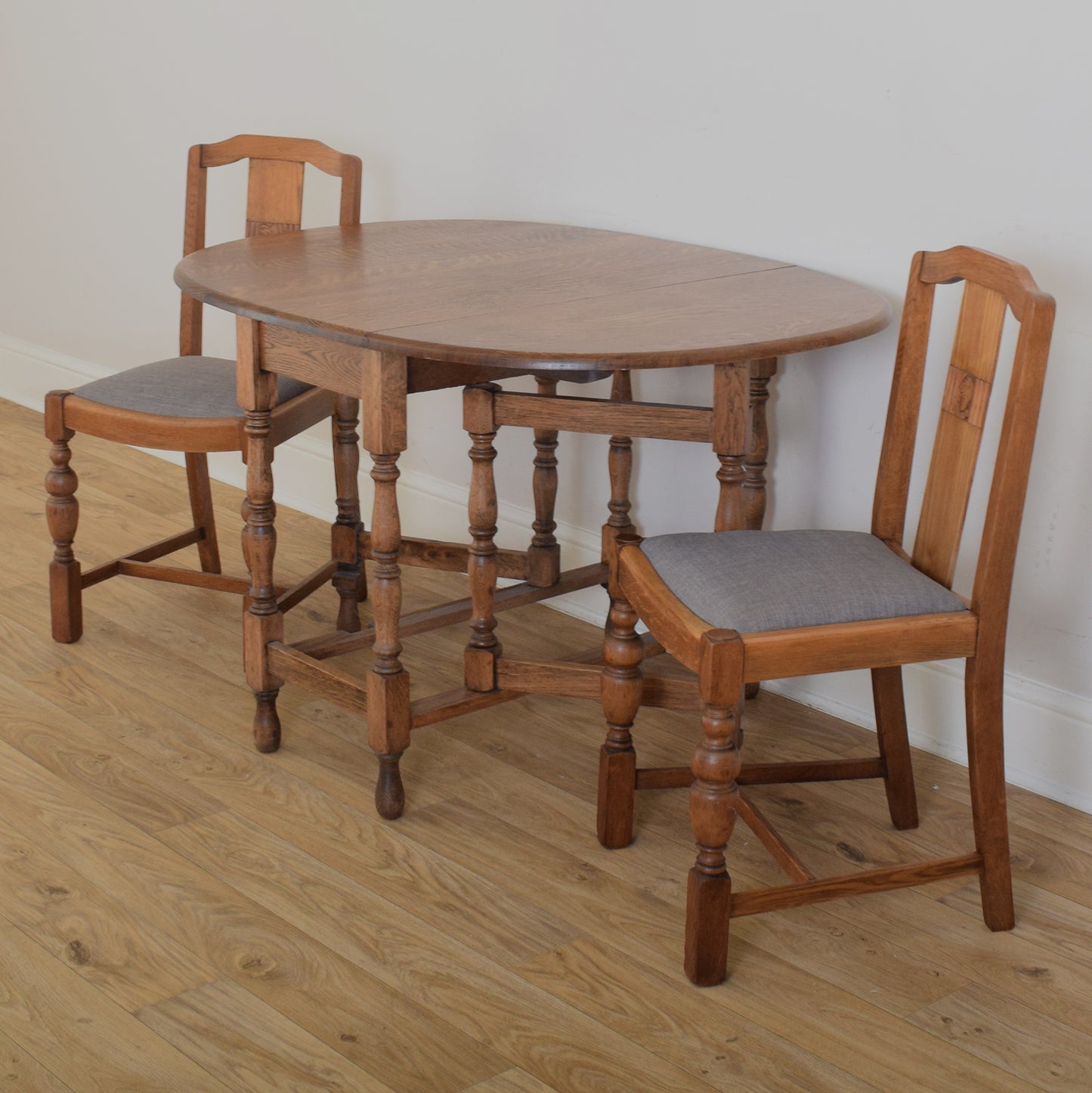 Drop-Leaf Table and Two Chairs