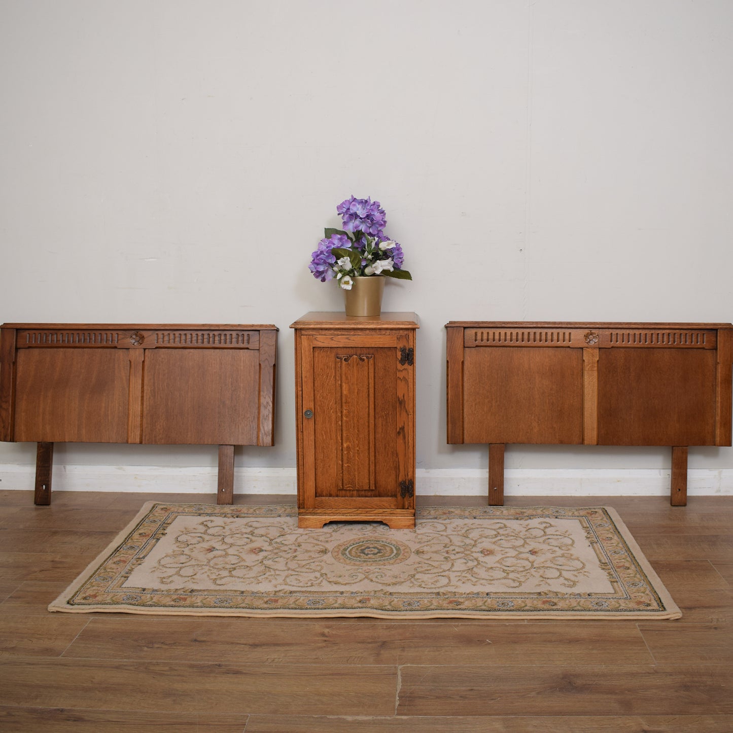 Pair of Restored Oak Single Headboards