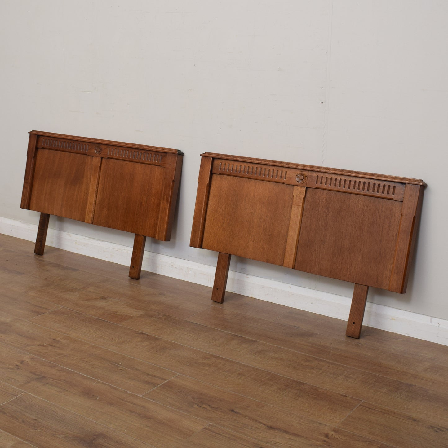 Pair of Restored Oak Single Headboards