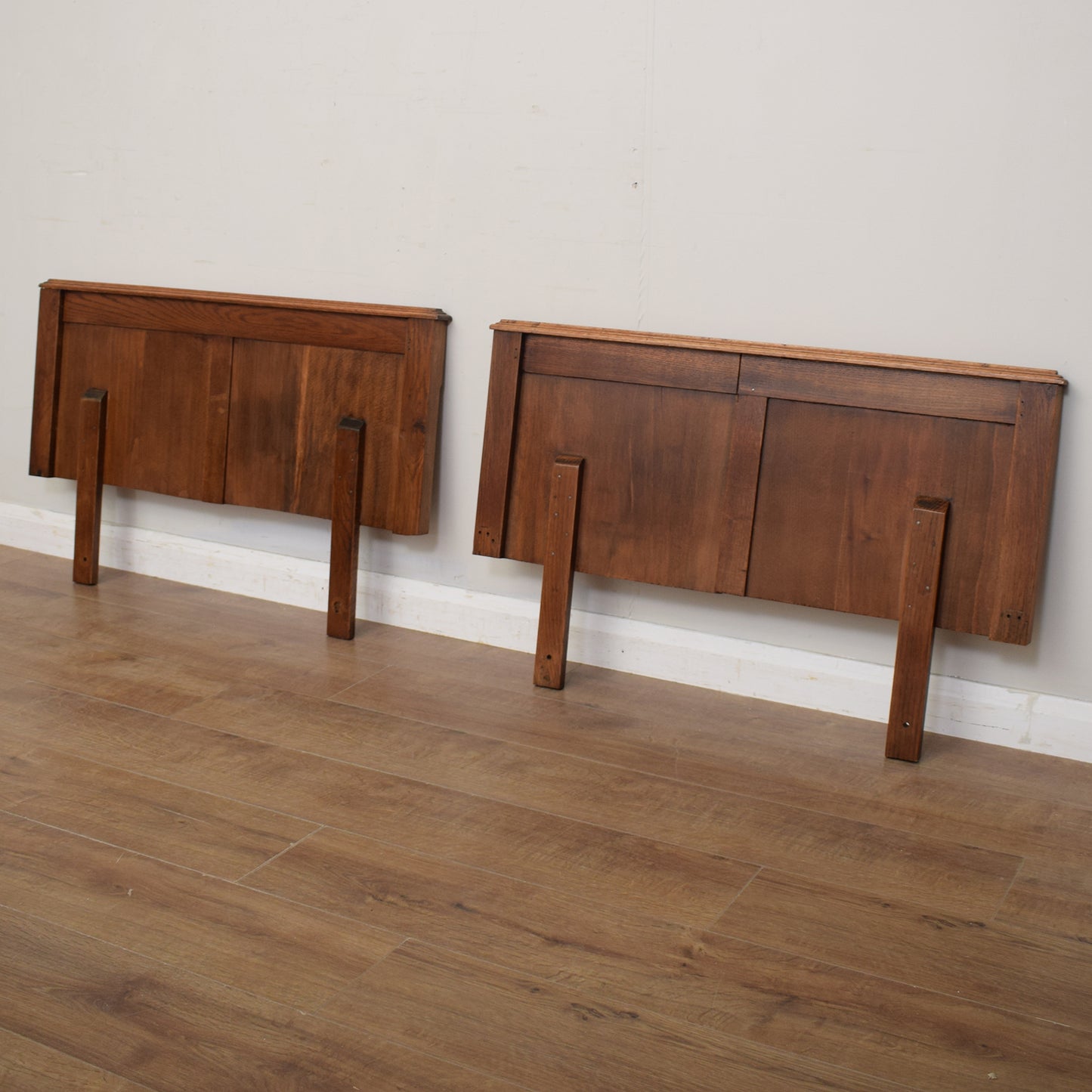 Pair of Restored Oak Single Headboards