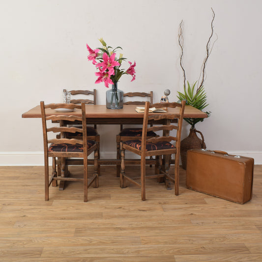 Oak Table And Four Chairs