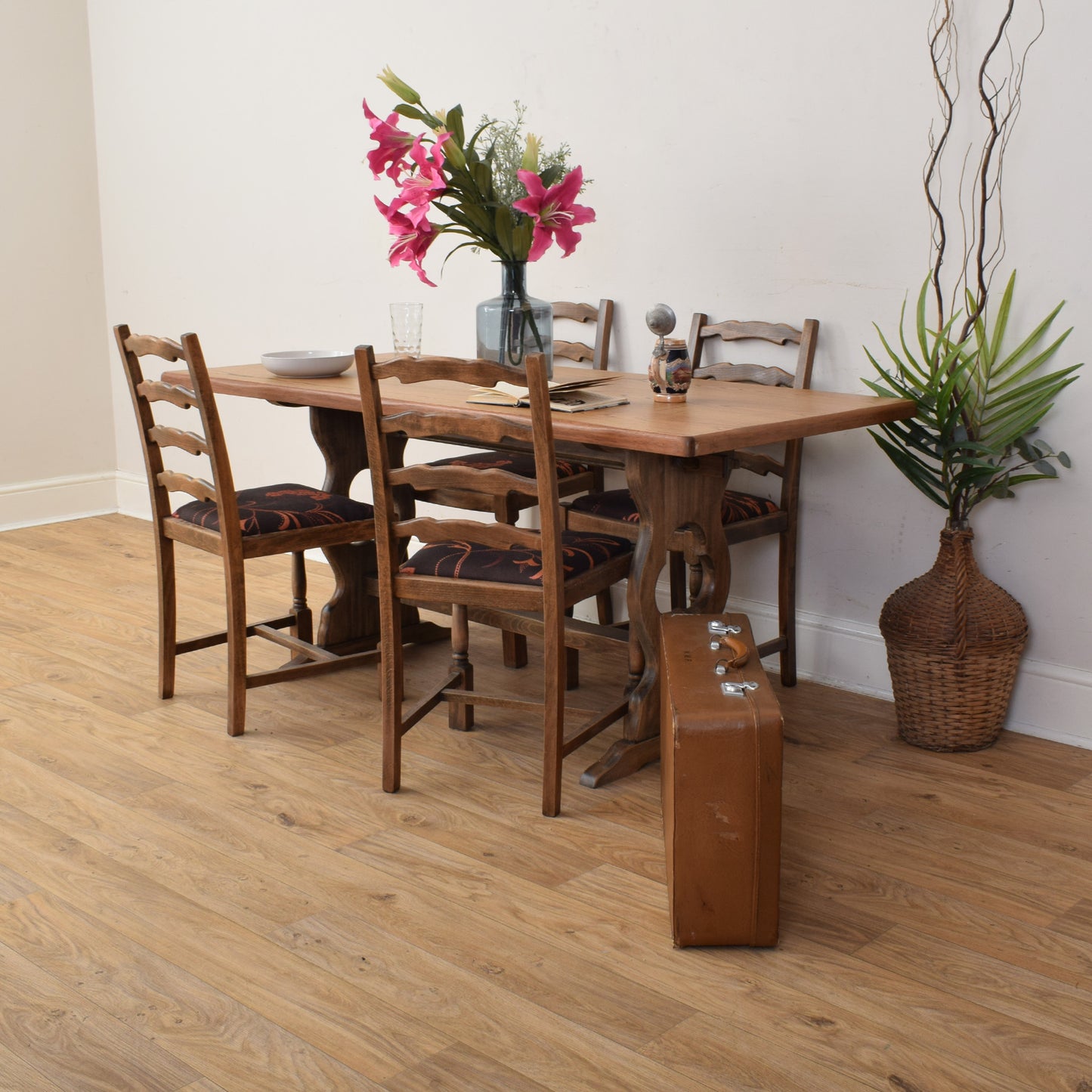 Oak Table And Four Chairs