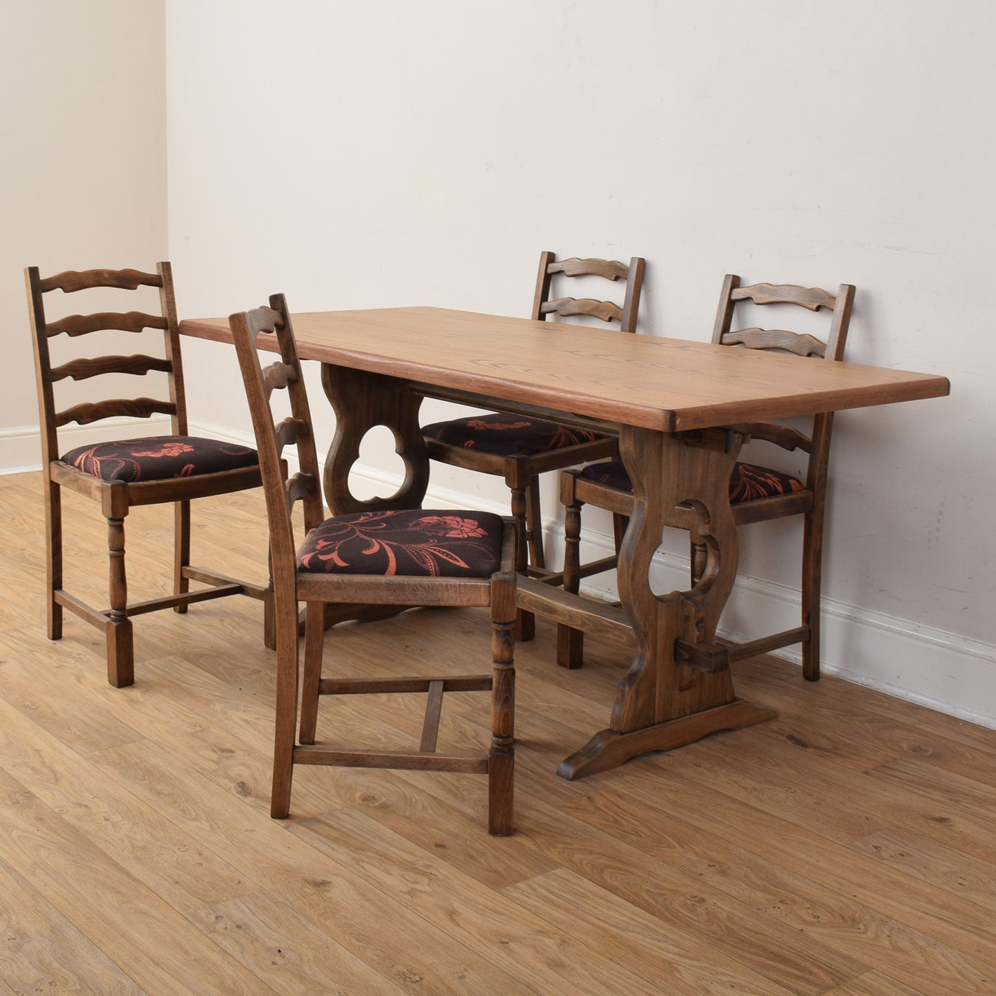 Oak Table And Four Chairs