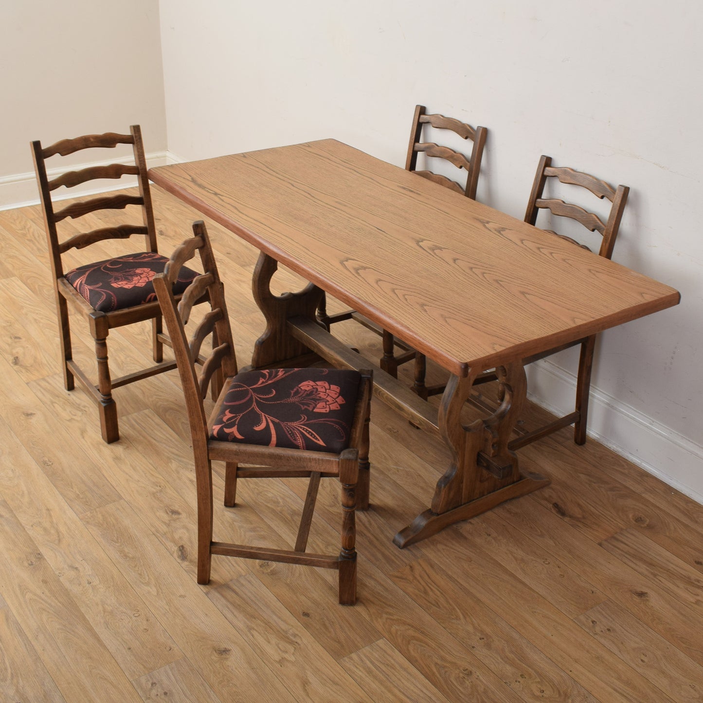 Oak Table And Four Chairs