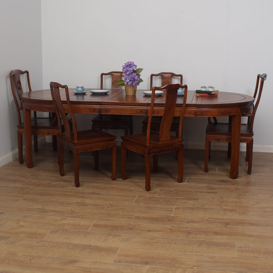Extending Dining Table and Six Chairs