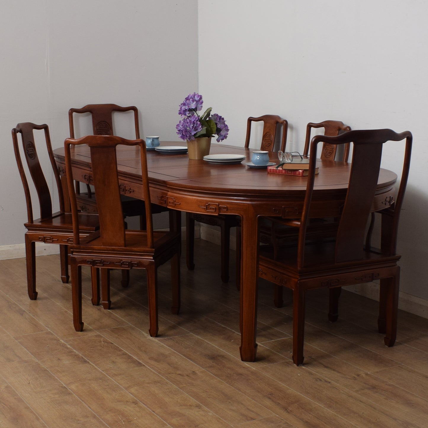 Extending Dining Table and Six Chairs