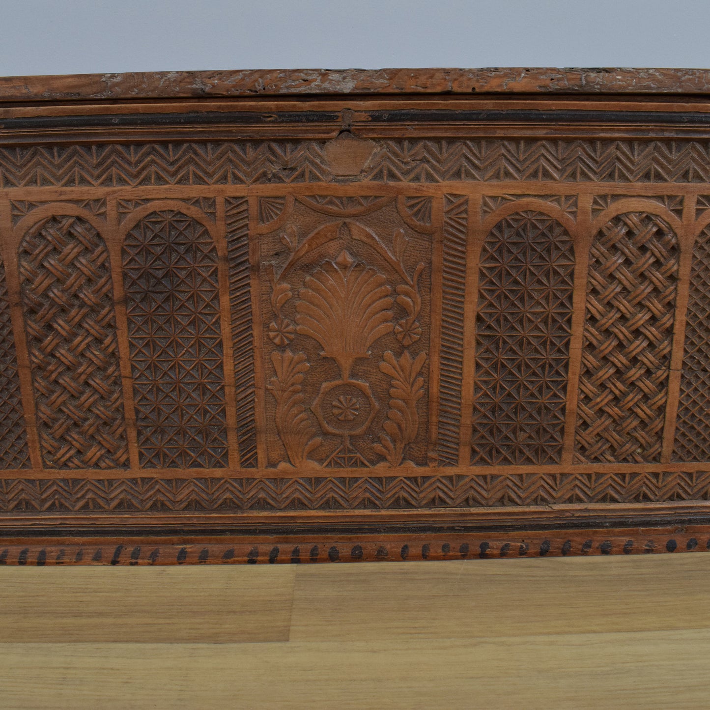 Carved Pine Blanket Box