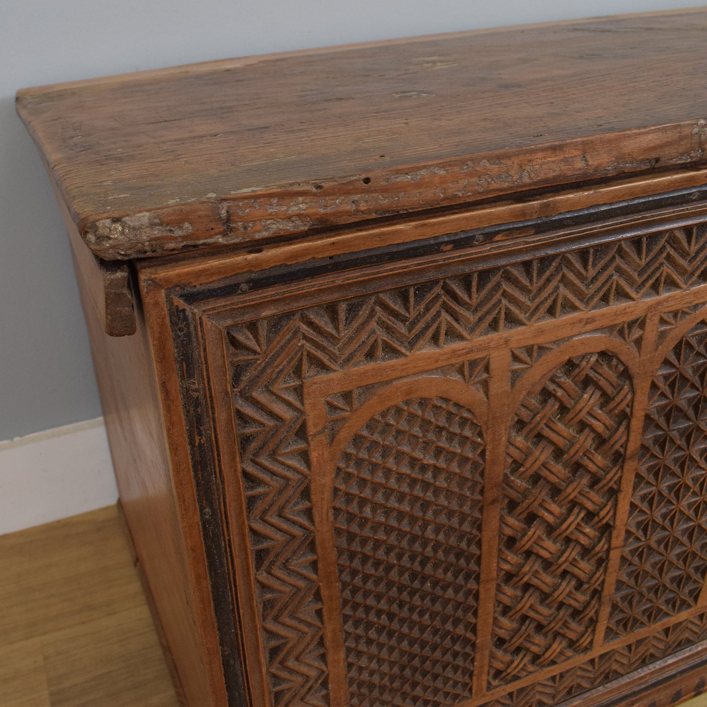 Carved Pine Blanket Box