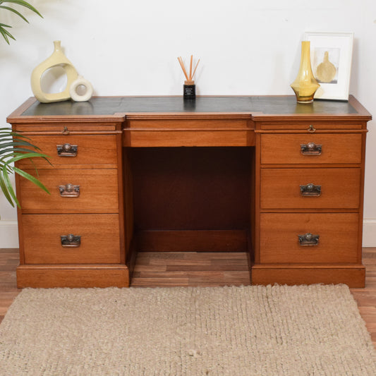 Leather Top Pedestal Desk