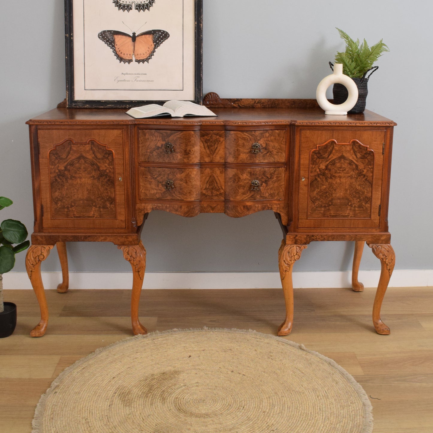 Large Restored Walnut Sideboard