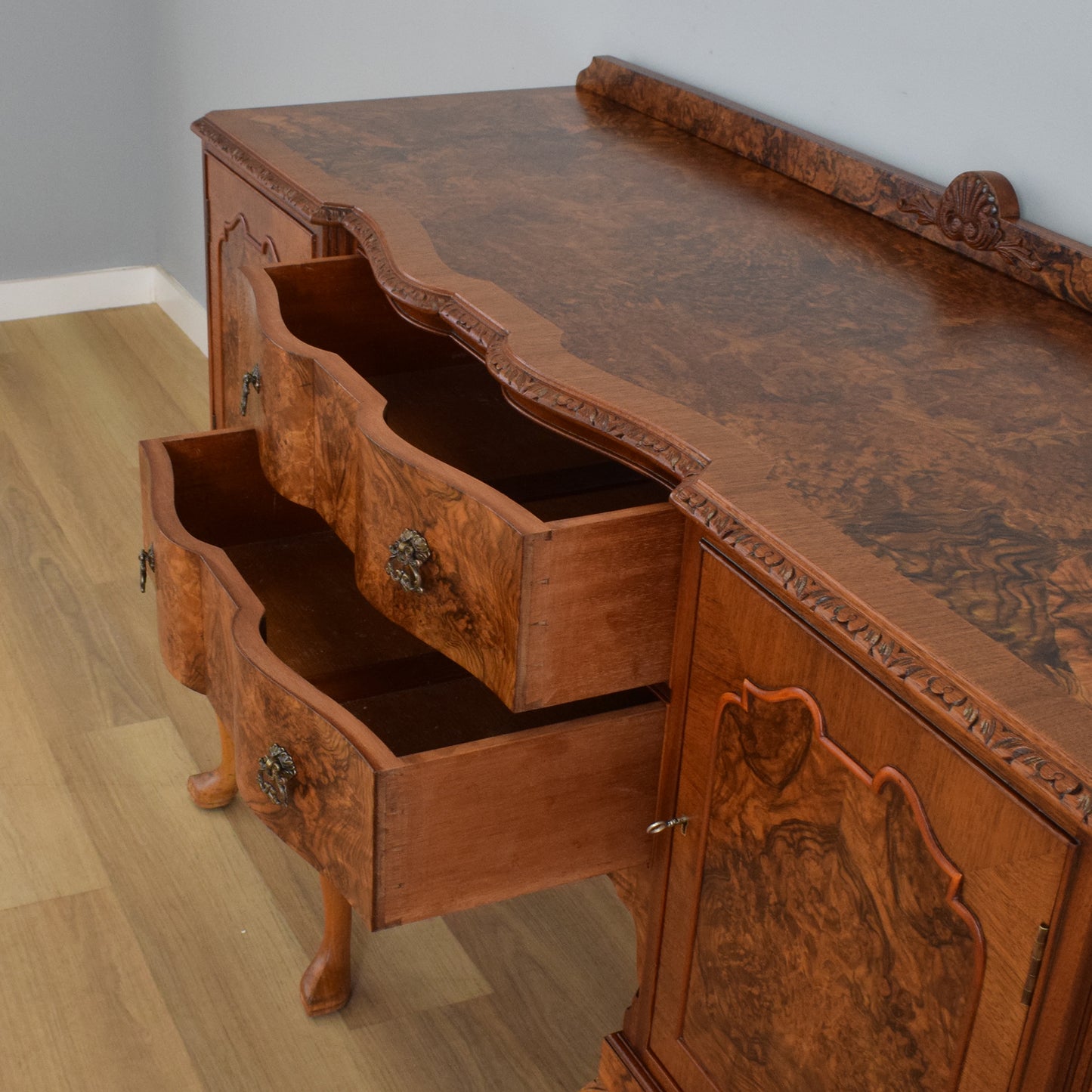 Large Restored Walnut Sideboard