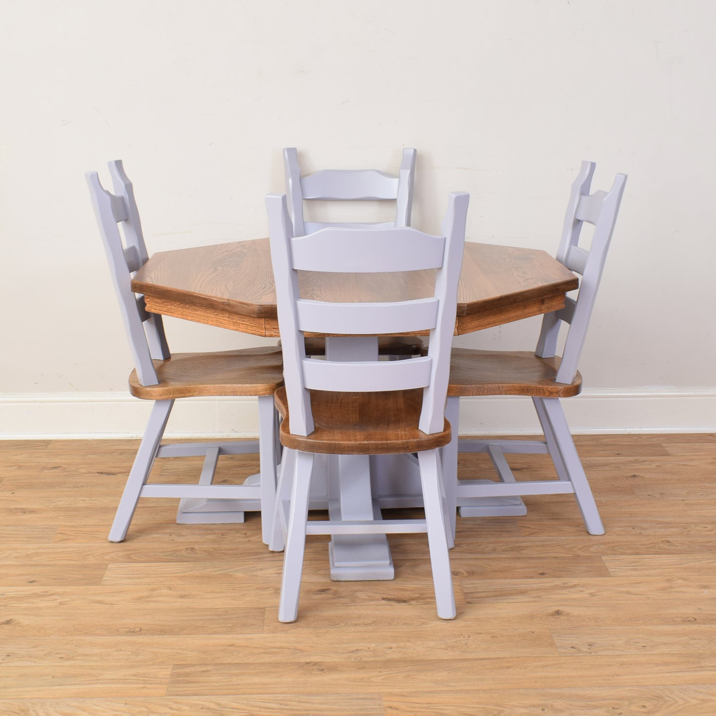 Painted Oak Table And Four Chairs