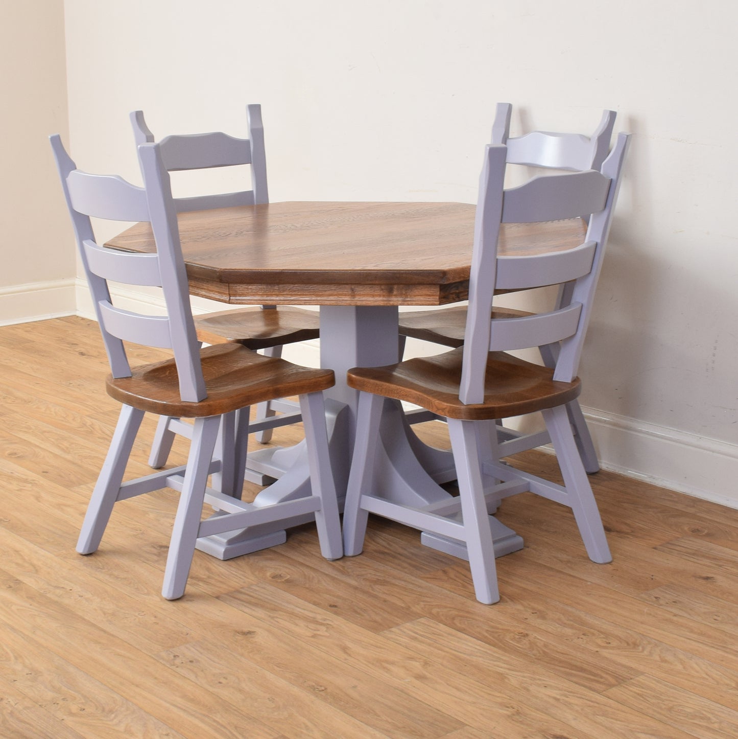 Painted Oak Table And Four Chairs
