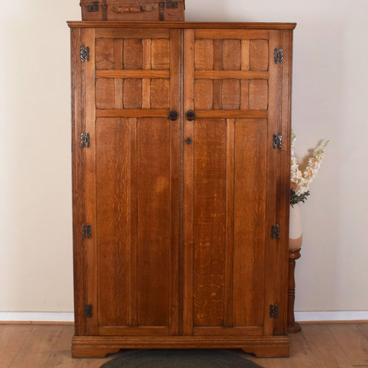 Vintage Oak Double Wardrobe