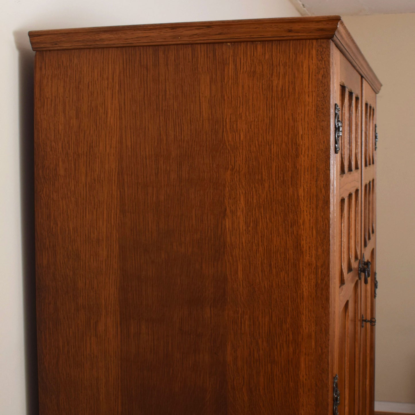 Vintage Oak Double Wardrobe