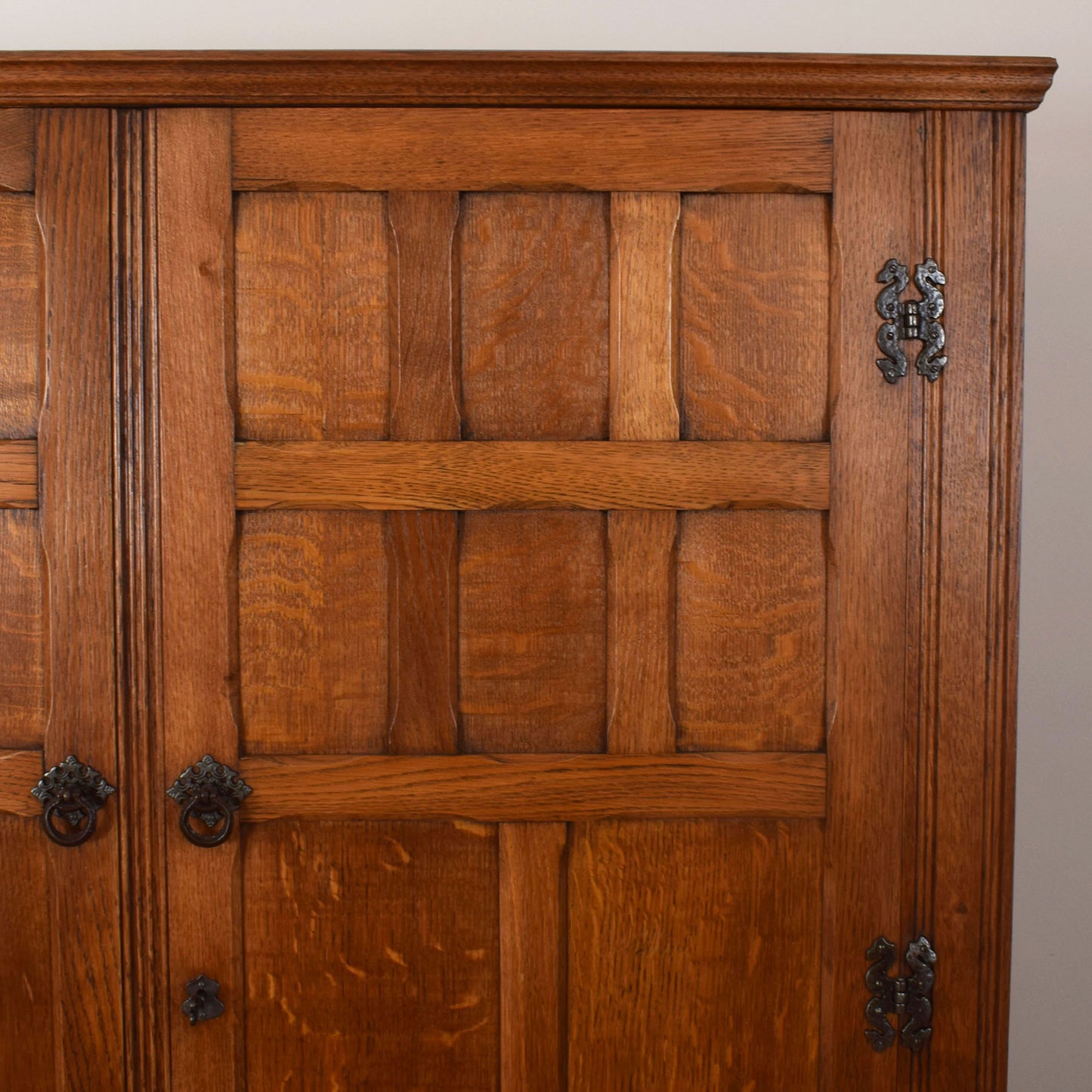 Vintage Oak Double Wardrobe